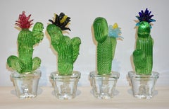 Formia Marta Marzotto Vintage Limited Edition Murano Glass Green Cactus Plant