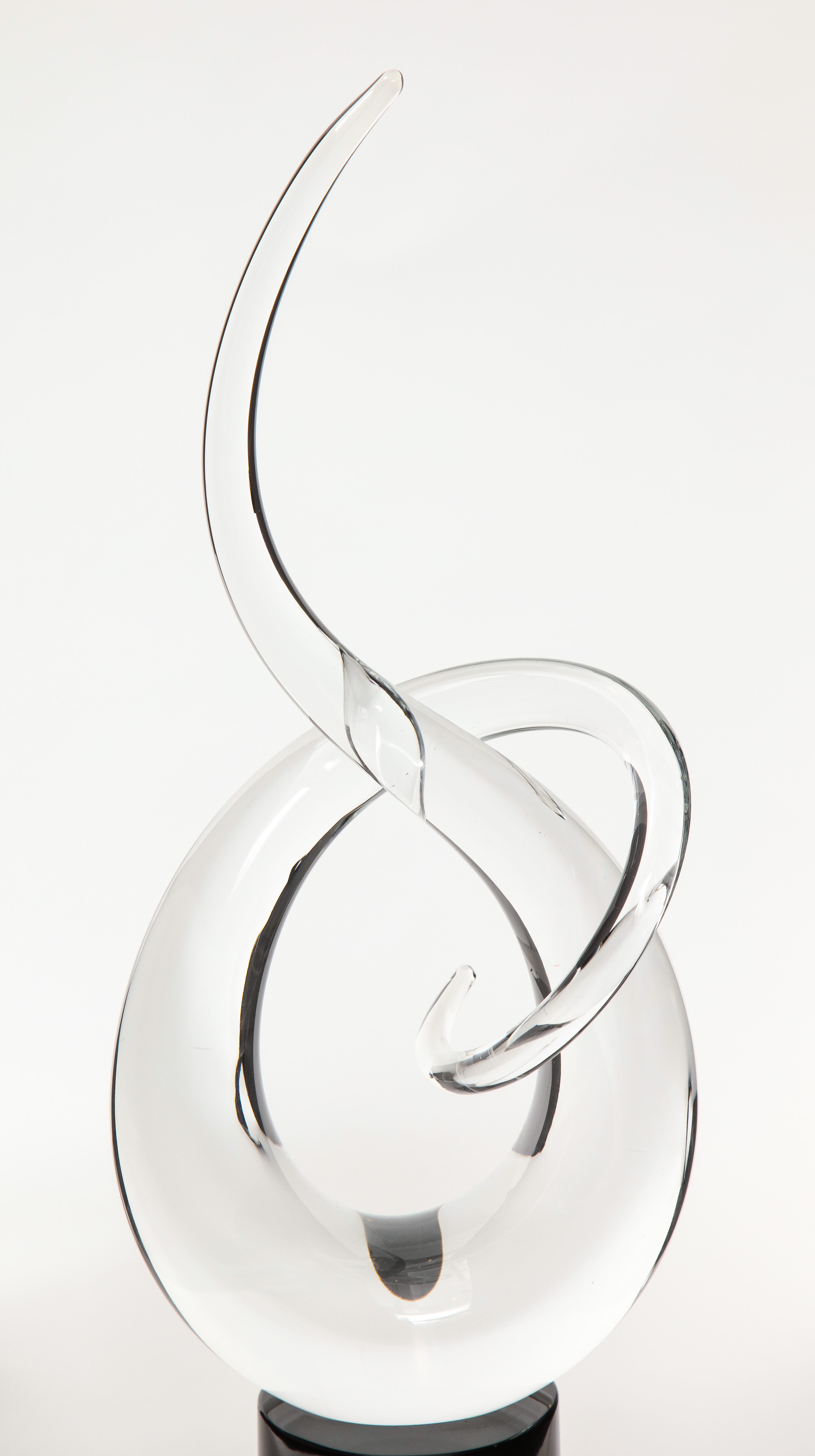 Italian Formia Murano Abstract Glass Sculpture For Sale