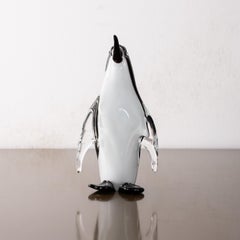 Formia Vintage Murano Glass Penguin Sculpture, white and black details – Italy