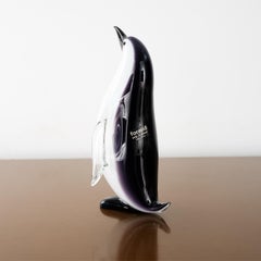 Formia Vintage Murano Glass Penguin Sculpture, white and black details – Italy