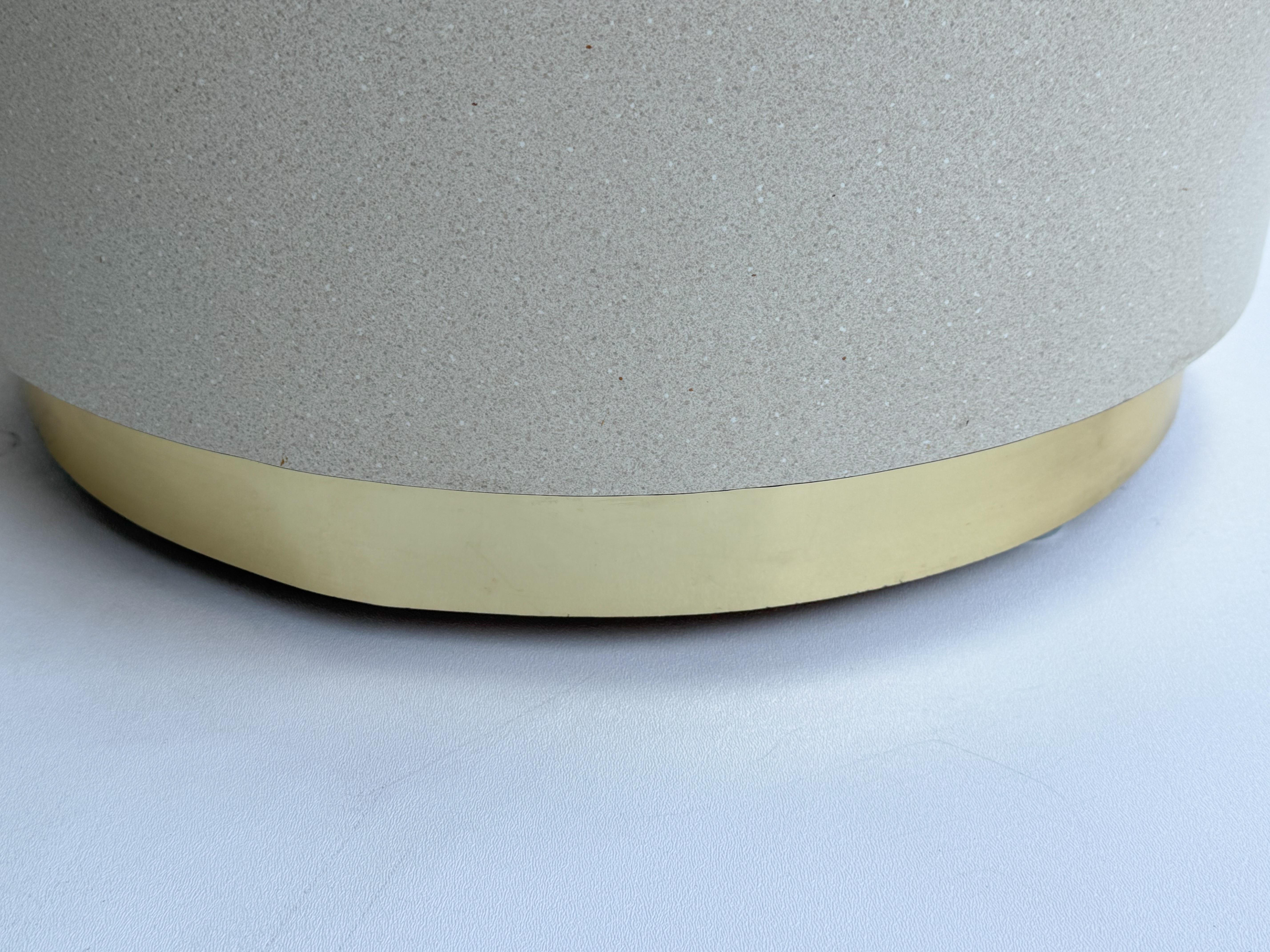 Polished Formica and Brass Drum Side Table by Steve Chase For Sale