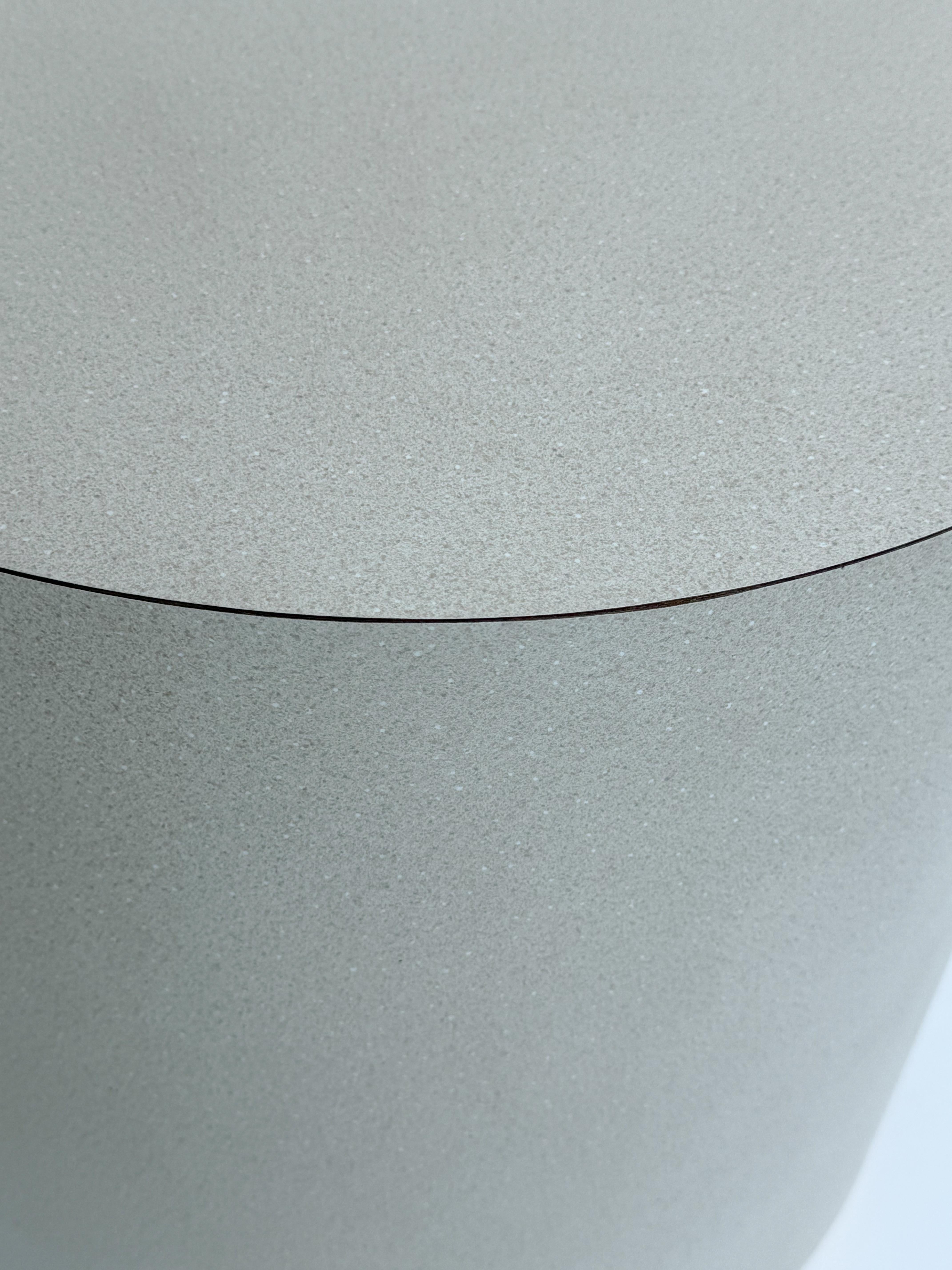 Formica and Brass Drum Side Table by Steve Chase In Good Condition For Sale In Palm Springs, CA