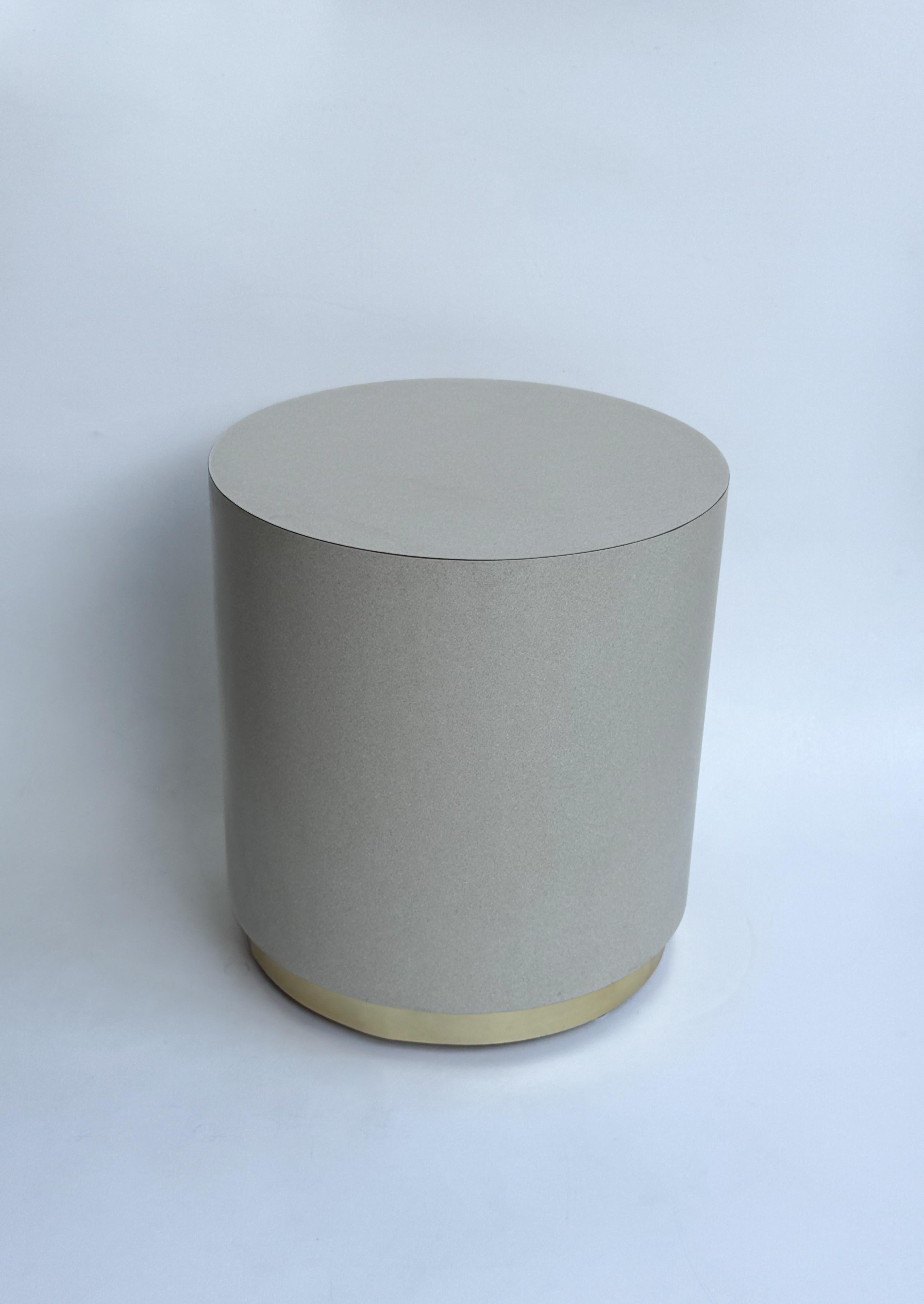 Late 20th Century Formica and Brass Drum Side Table by Steve Chase For Sale