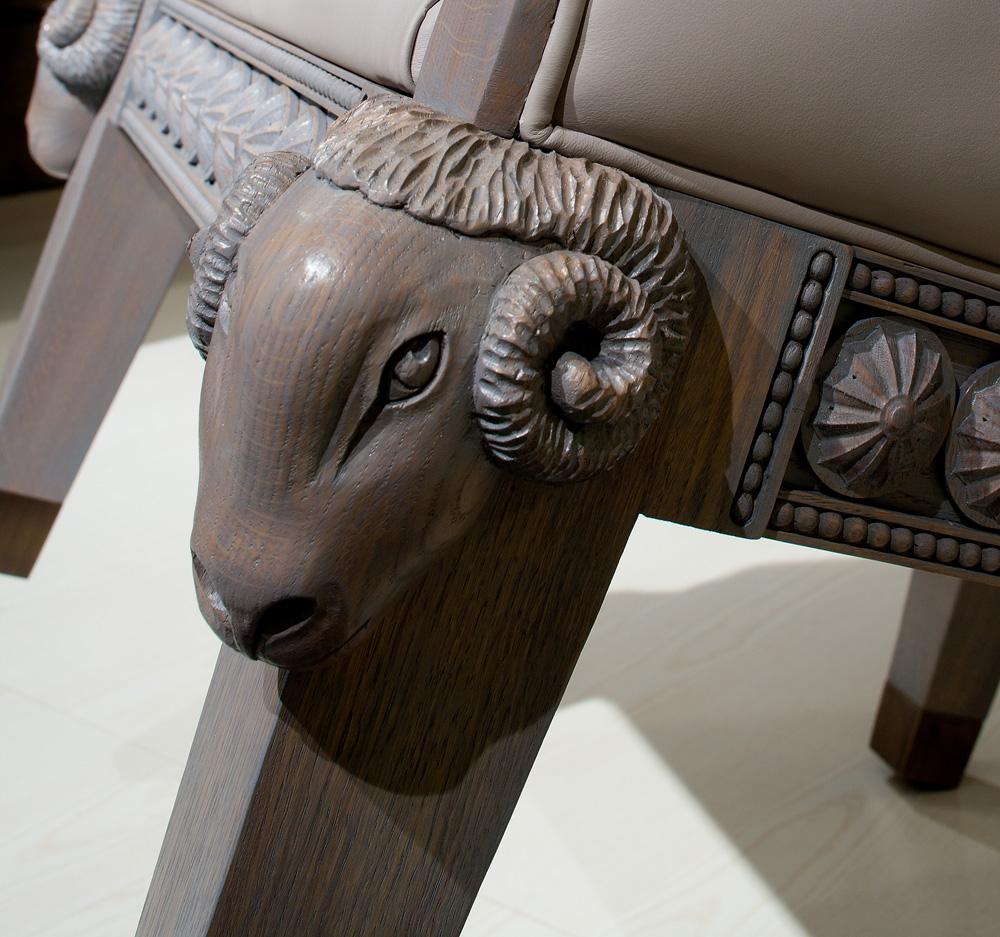 Archer Humphryes Architects' Formidable Beast armchair seamlessly marries classical charm with contemporary design. Drawing inspiration from traditional English-style capitonné armchairs, it boasts luxurious leather upholstery, with a striking
