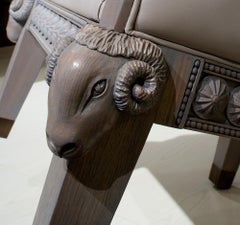 Formidable Bestia Sillón de Roble Gris con Botones - Espolones y Puntas de Madera