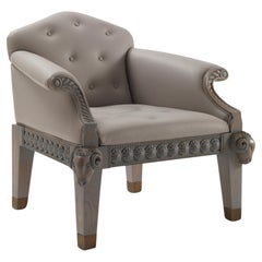 Fauteuil formable en chêne gris bête avec boutons - béliers et fermoirs en bois