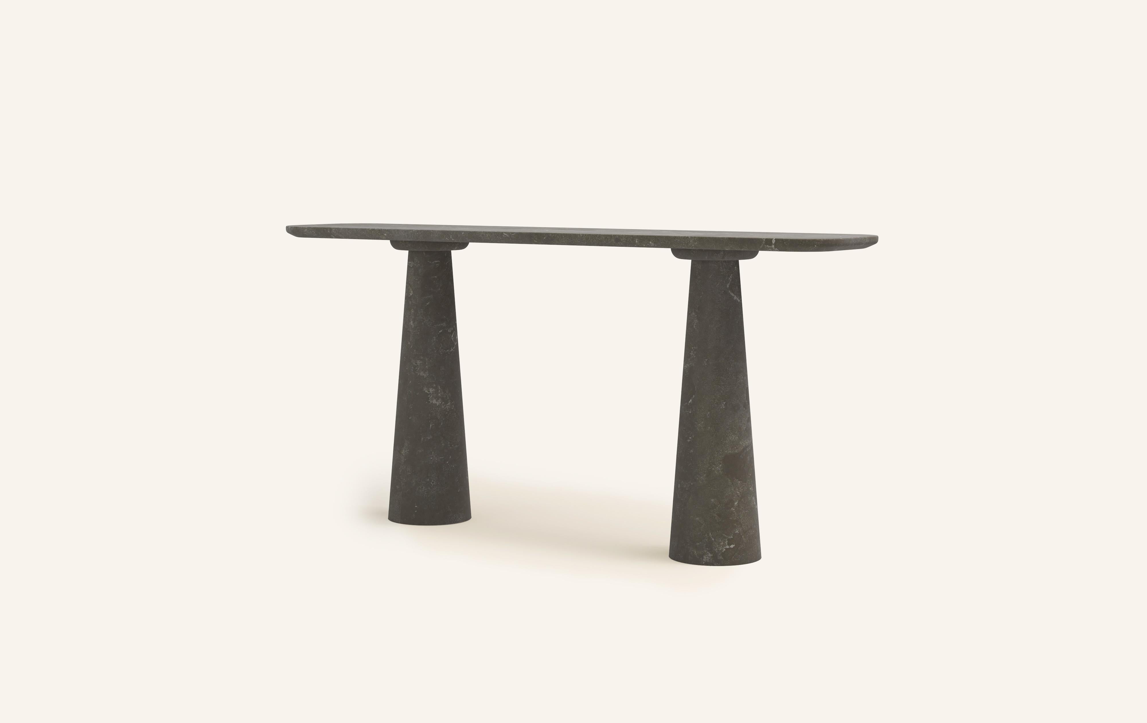 American FORM(LA) Cono Console Table 60”L x 15”W x 33”H Nero Petite Granite For Sale
