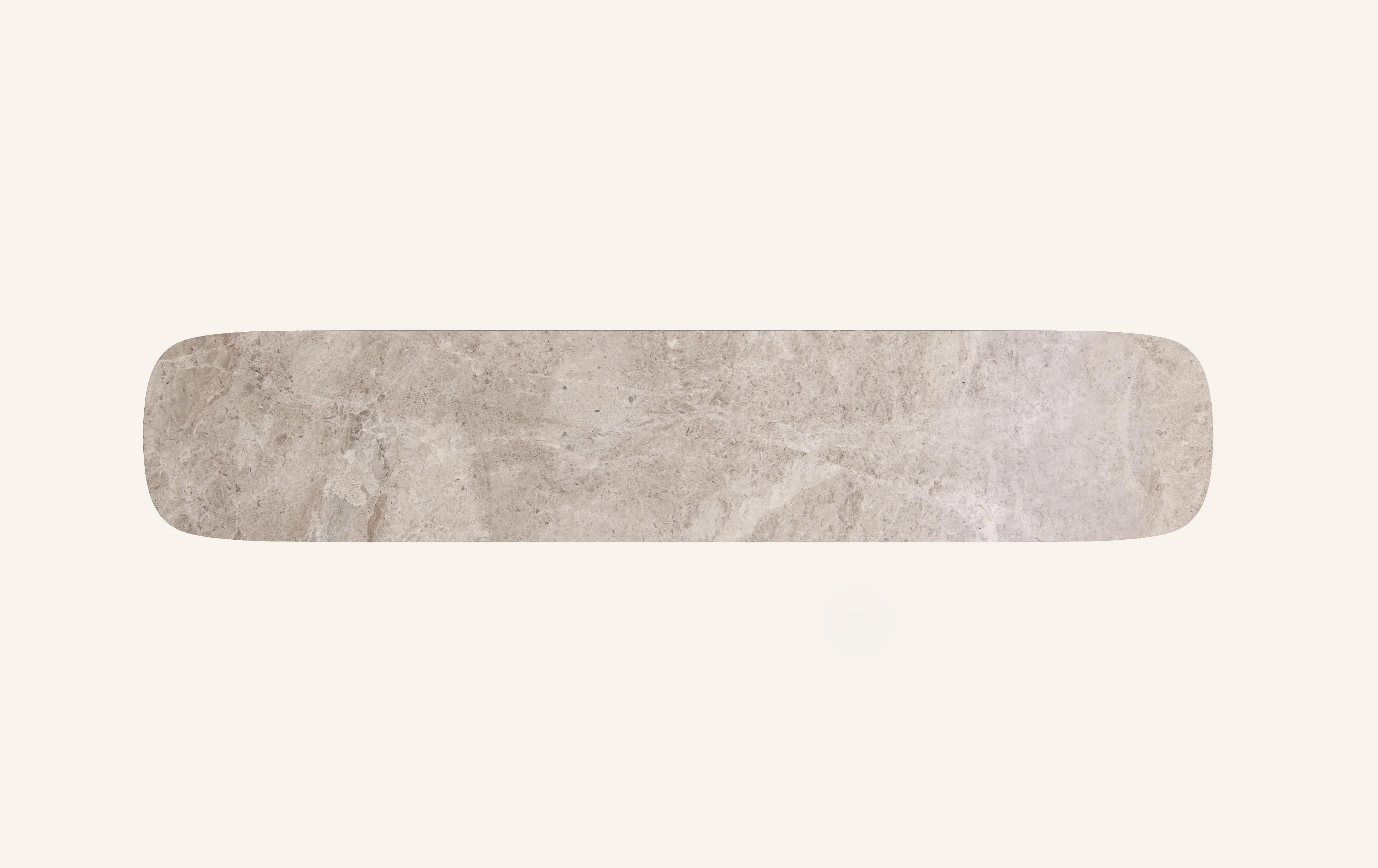 FORM(LA) Cono Console Table 60”L x 15”W x 33”H Tundra Gray Marble In New Condition For Sale In Los Angeles, CA