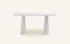 FORM(LA) Cono Console Table 84”L x 15”W x 33”H Volakas White Marble