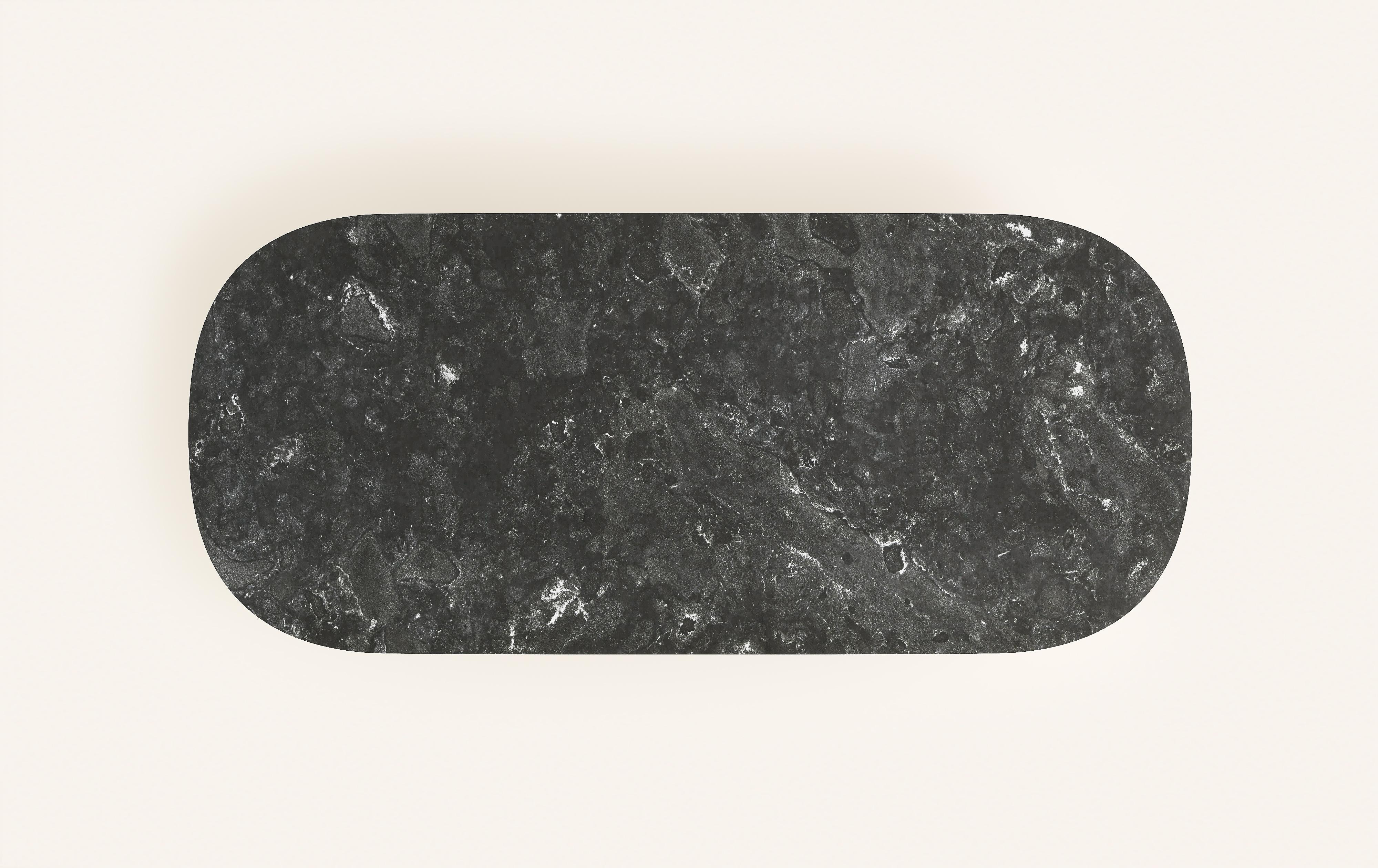 FORM(LA) Cono Oval Dining Table 108”L x 48”W x 30”H Nero Petite Granite In New Condition For Sale In Los Angeles, CA