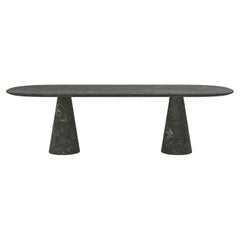 FORM(LA) Cono Oval Dining Table 108”L x 48”W x 30”H Nero Petite Granite