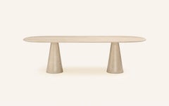 FORM(LA) Cono Oval Dining Table 96”L x 42”W x 30”H Crema Marfil Marble
