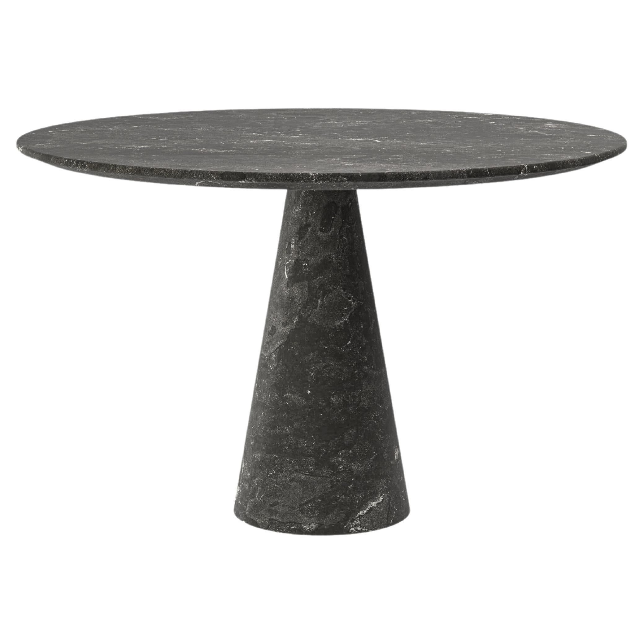 FORM(LA) Cono Round Dining Table 36”L x 36”W x 30”H Nero Petite Granite For Sale