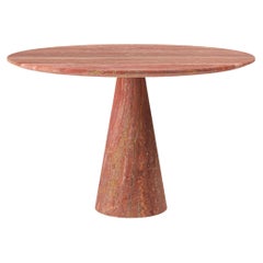 FORM(LA) Cono Table de salle à manger ronde 36L x 36L x 30H Travertino Rosso VC