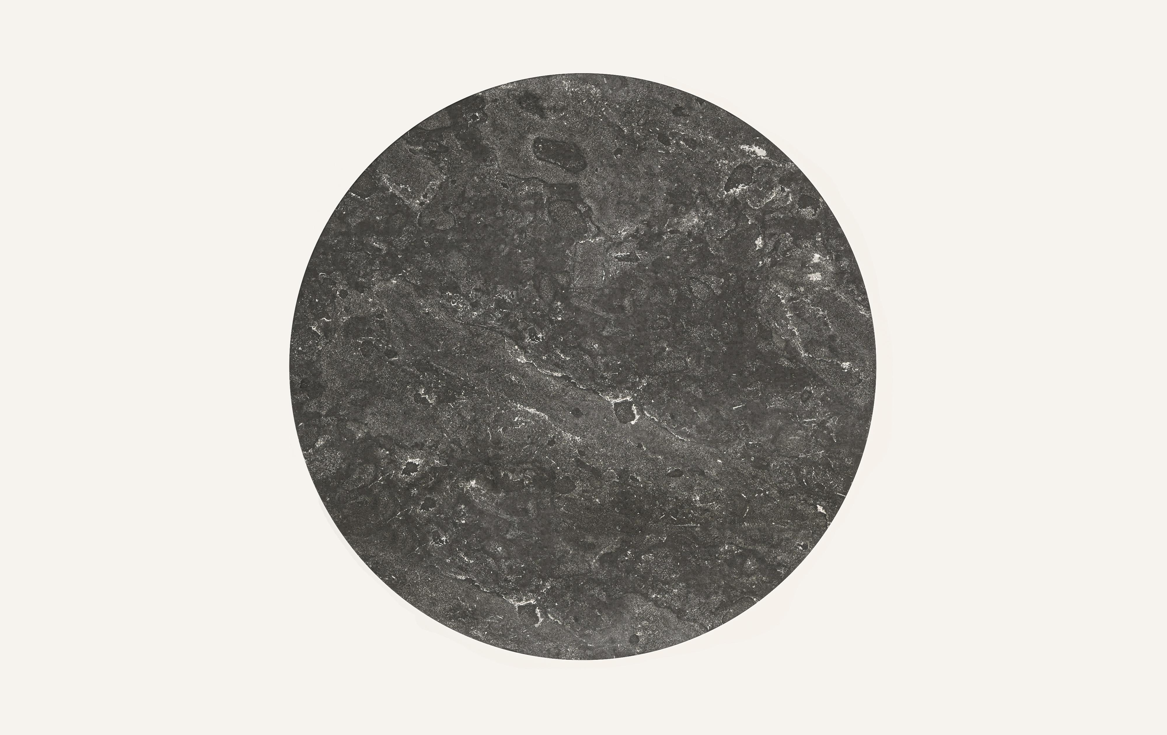 American FORM(LA) Cono Round Dining Table 48”L x 48”W x 30”H Nero Petite Granite For Sale