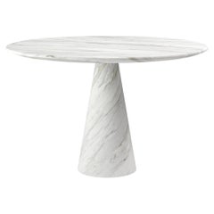 FORM(LA) Cono Round Dining Table 54”L x 54"W x 30”H Volakas White Marble