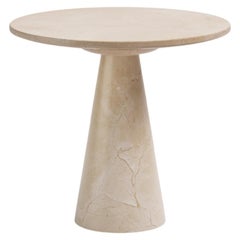FORM(LA) Cono Round Side Table 18”L x 18”W x 21”H Crema Marfil Marble