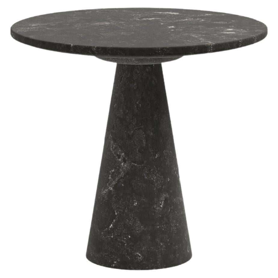 FORM(LA) Cono Round Side Table 18”L x 18”W x 21”H Nero Petite Granite For Sale