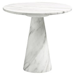 FORM(LA) Cono Round Side Table 18”L x 18”W x 21”H Volakas White Marble