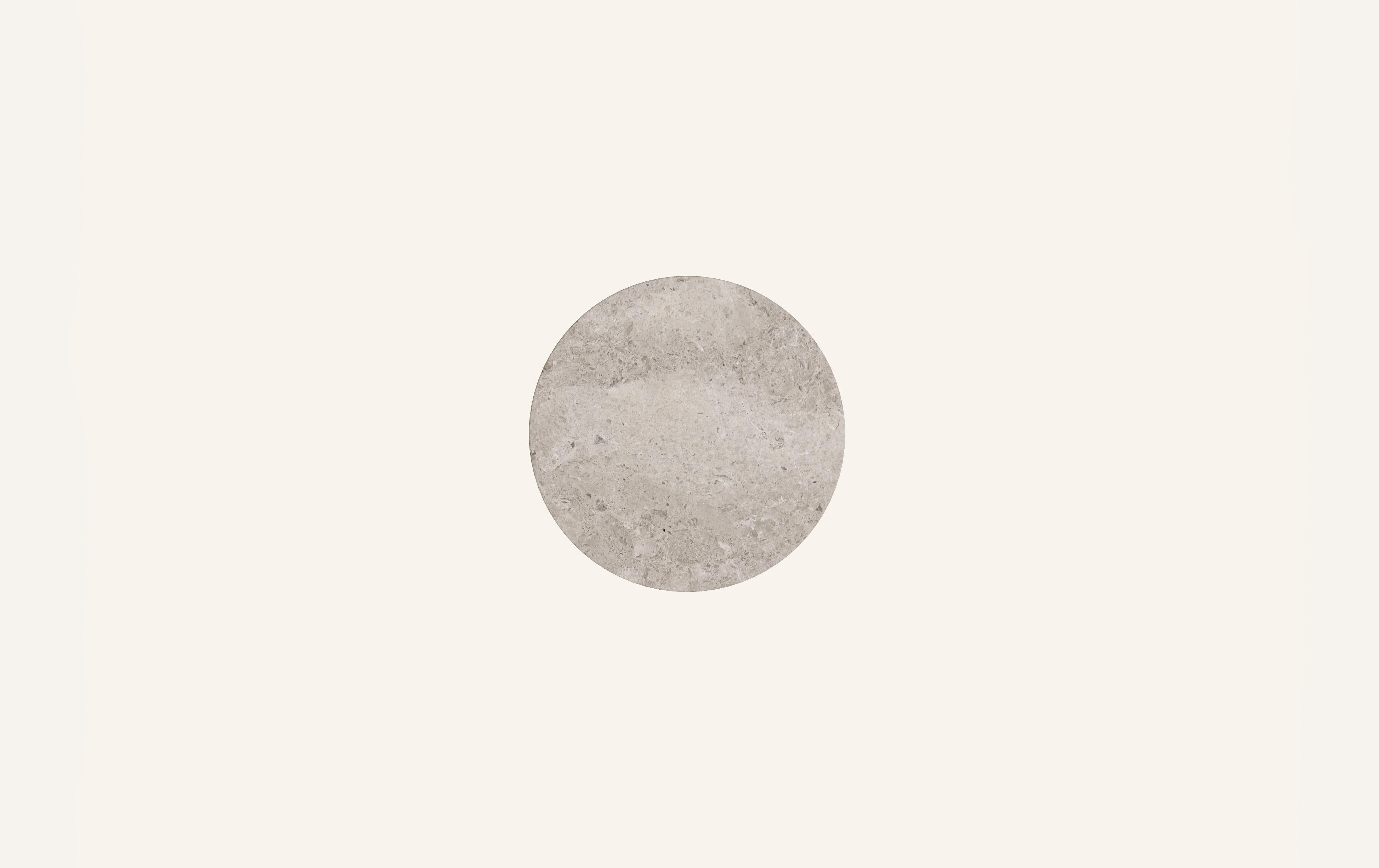 American FORM(LA) Cono Round Side Table 24”L x 24”W x 21”H Tundra Gray Marble For Sale