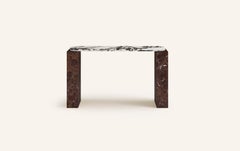 FORM(LA) Cubo Console Table 62”L x 17”W x 36”H Calacatta Viola & Rosso Marble