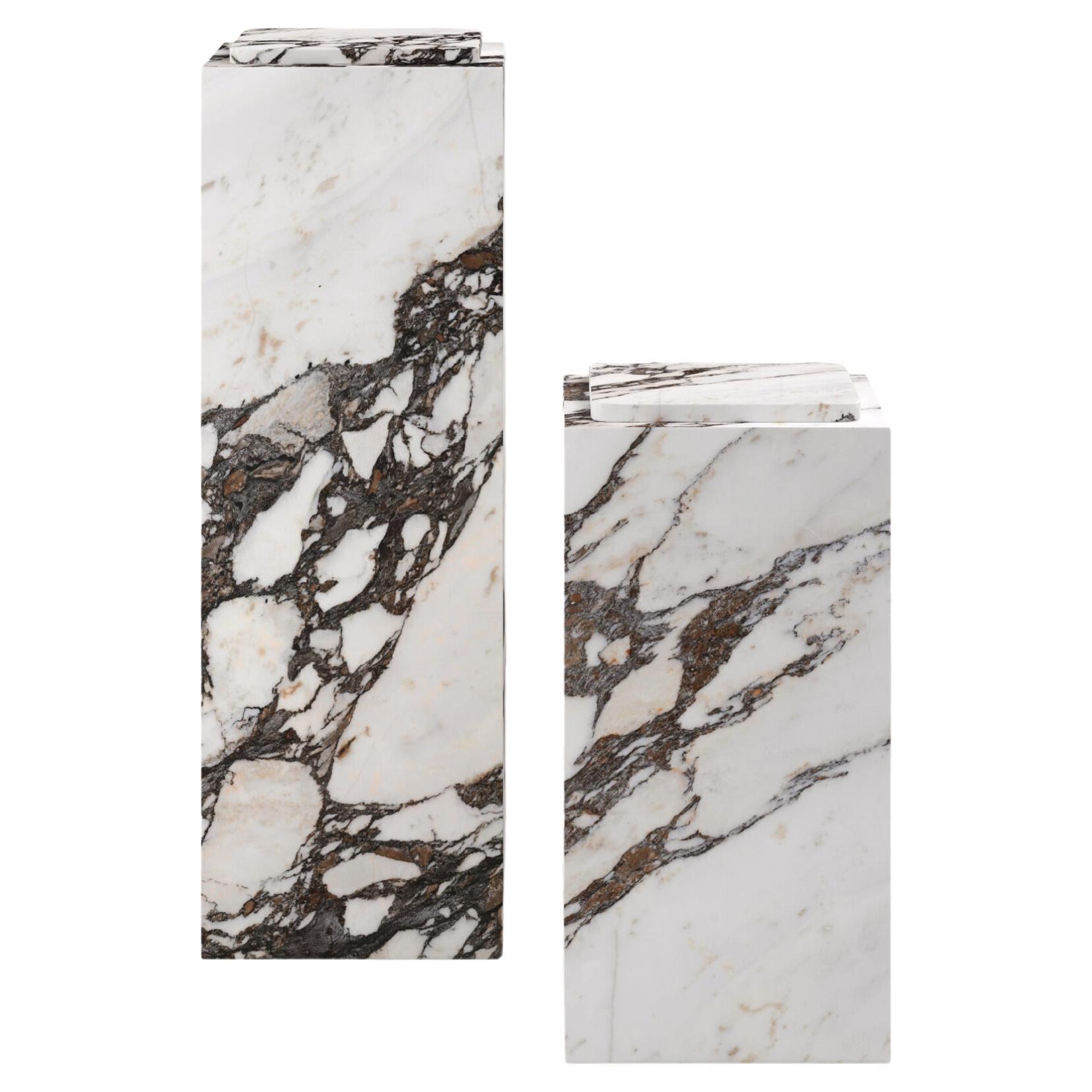 FORM(LA) Cubo Pedestal 12”L x 12"W x 24”H Calacatta Viola Marble