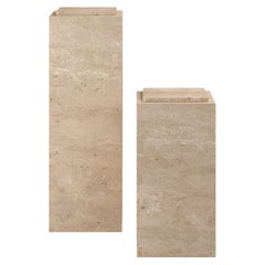 FORM (LA) Cubo-Sockel 12L x 12"W x 24H Travertin Crema VC