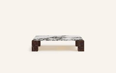 FORM(LA) Cubo Rectangle Coffee Table 50”L x 32”W x 14”H Viola & Rosso Marble