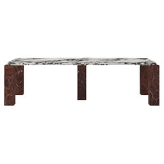 FORM(LA) Cubo Rectangle Dining Table 110”L x 50”W x 30”H Viola & Rosso Marble