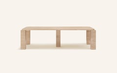 FORM(LA) Cubo Rectangle Dining Table 120”L x 50”W x 30”H Travertino Crema VC