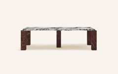 FORM(LA) Cubo Rectangle Dining Table 120”L x 50”W x 30”H Viola & Rosso Marble