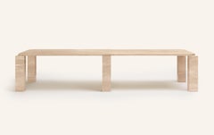 FORM (LA) Cubo Rechteckiger Esstisch 146L x 50W x 30H Travertin Crema VC