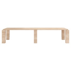A form(LA) Cubo Tavolo da pranzo rettangolare 146 "L x 50 "L x 30 "H Travertino Crema VC