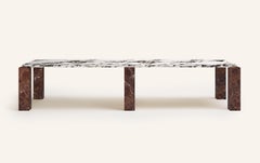 FORM (LA) Cubo Rechteckiger Esstisch 146L x 50W x 30H Viola & Rosso Marmor