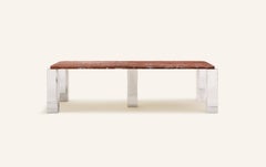 FORM(LA) Cubo Rectangle Dining Table 86”L x 44”W x 30”H Francia Marble & Chrome