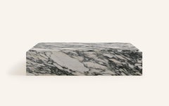 FORM(LA) Cubo Rectangle Plinth Coffee Table 48”L x 30”W x 13”H Corchia Marble