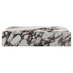 FORM(LA) Cubo Rectangle Plinth Coffee Table 60”L x 36”W x 13”H Calacatta Marble
