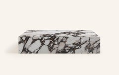 FORM(LA) Cubo Rectangle Plinth Coffee Table 72”L x 42”W x 13”H Calacatta Marble