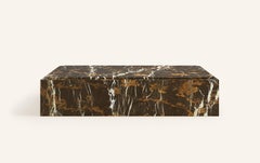 FORM(LA) Cubo Rectangle Plinth Coffee Table 72”L x 42”W x 13”H Nero Marble