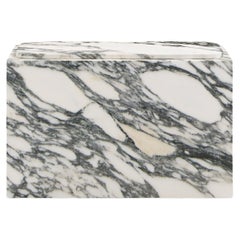 FORM(LA) Cubo Rectangle Side Table 30”L x 16"W x 19”H Arabescato Corchia Marble