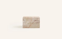 FORM(LA) Cubo Rectangle Side Table 30”L x 16"W x 19”H Breccia Rosa Marble