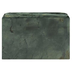 FORM(LA) Cubo Rectangle Side Table 30”L x 16"W x 19”H Verde Edinburgh Marble