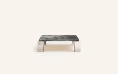 FORM(LA) Cubo Square Coffee Table 44”L x 44"W x 14”H Cipollino Marble & Chrome