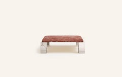 FORM(LA) Cubo Square Coffee Table 50”L x 50"W x 14”H Francia Marble & Chrome