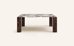 FORM(LA) Cubo Square Dining Table 74”L x 74”W x 30”H Viola & Rosso Marble
