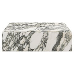 FORM(LA) Cubo Square Plinth Coffee Table 42”L x 42"W x 13”H Arabescato Marble