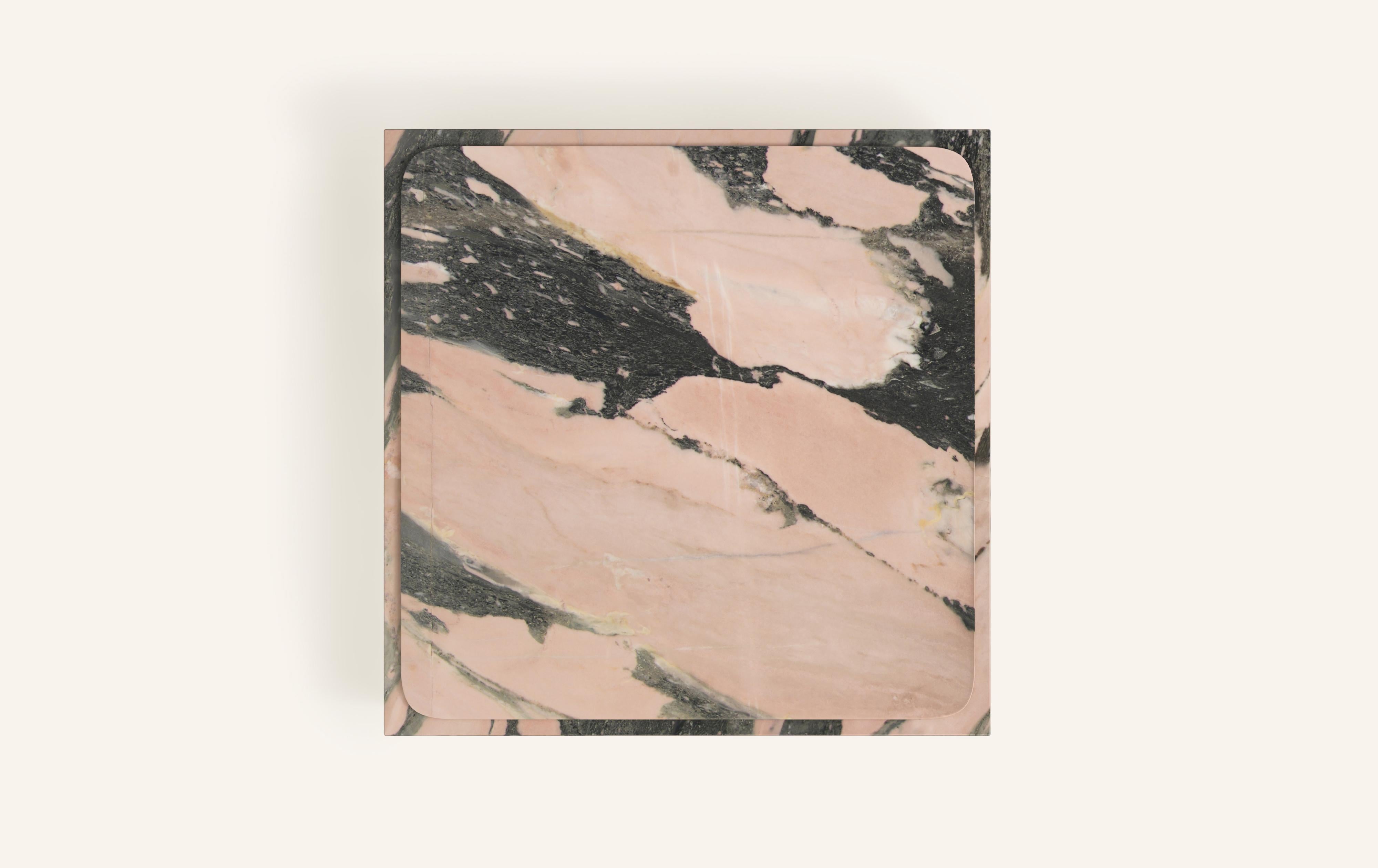 American FORM(LA) Cubo Square Plinth Coffee Table 48”L x 48”W x 13”H Portogallo Marble For Sale