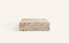 FORM(LA) Cubo Square Plinth Coffee Table 54”L x 54”W x 13”H Breccia Rosa Marble