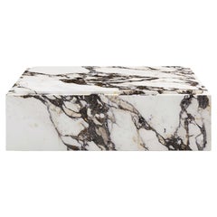FORM(LA) Cubo Square Plinth Coffee Table 54”L x 54”W x 13”H Calacatta Marble