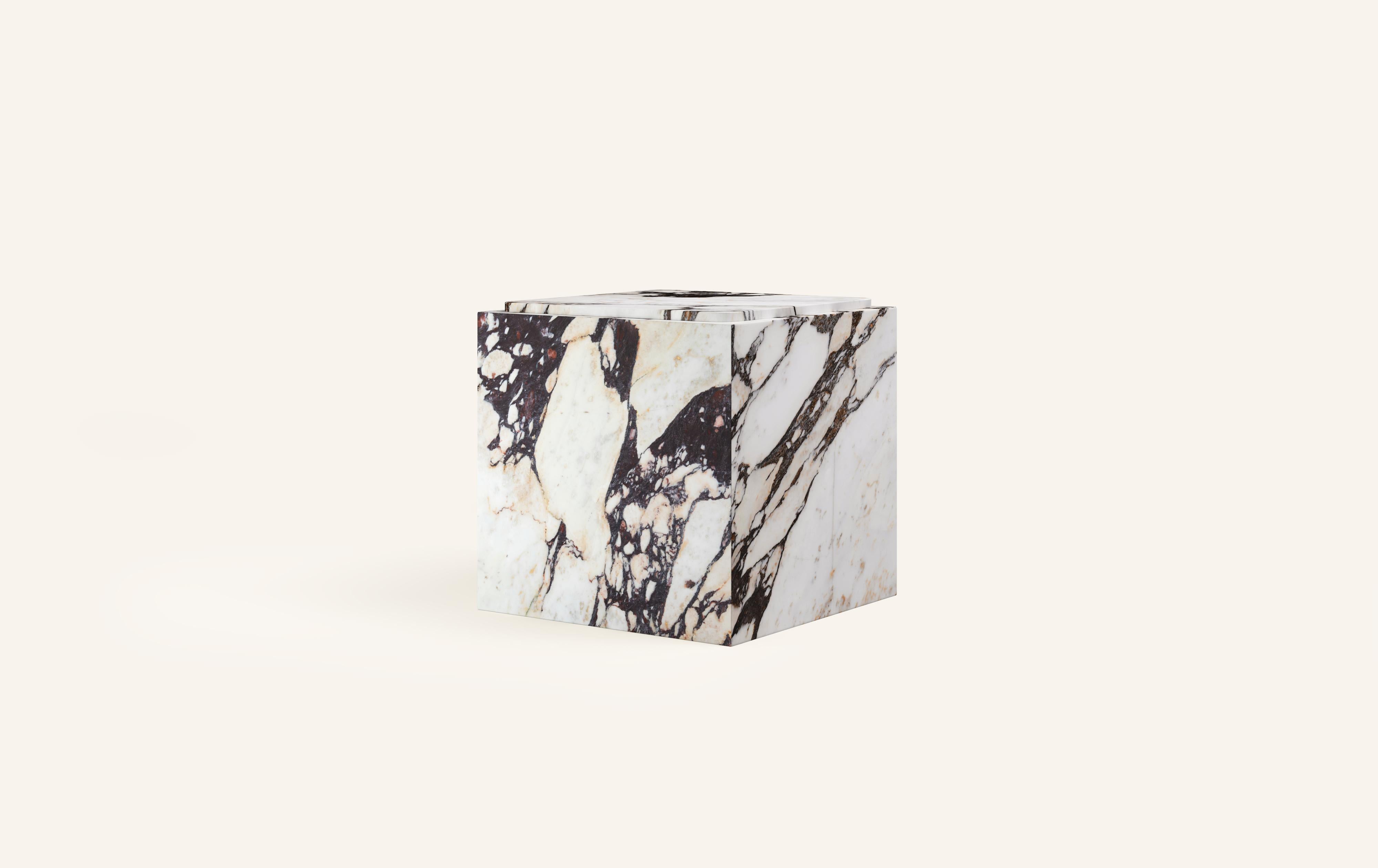 Organic Modern FORM(LA) Cubo Square Side Table 18”L x 18